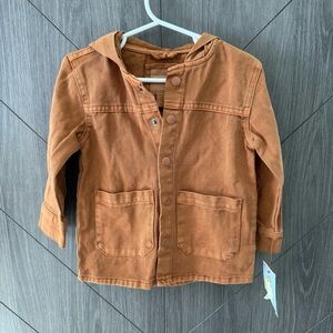 Cat & Jack Toddler Boy Brown Hooded Twill Button Front Shacket